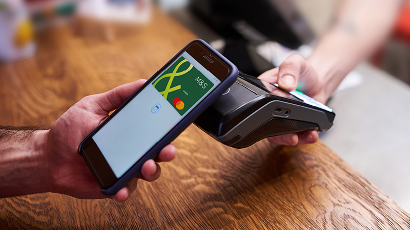 mobile held over payment machine