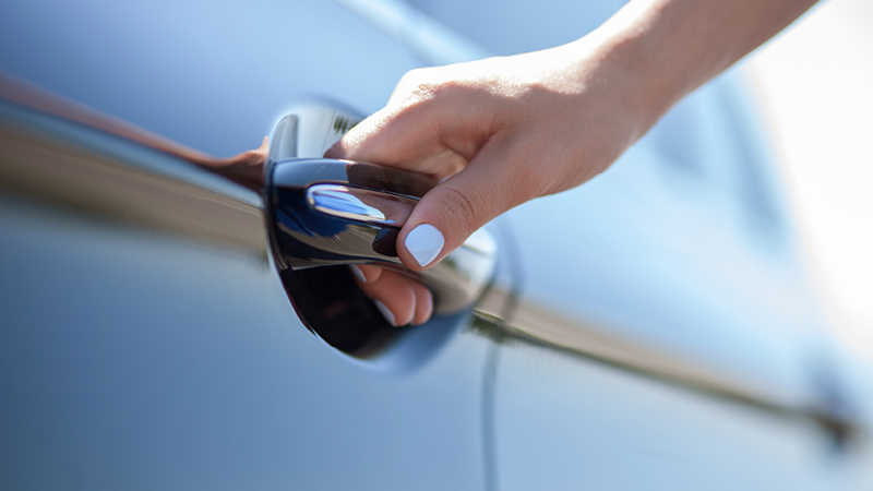 A car door being opened
