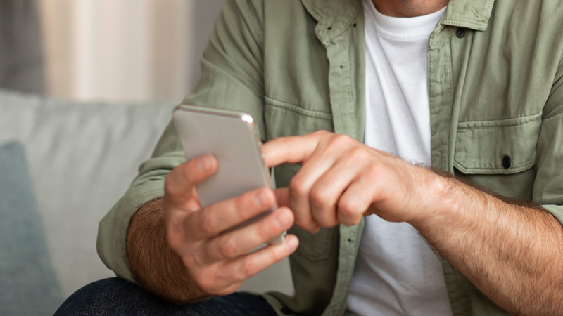 Holding mobile phone