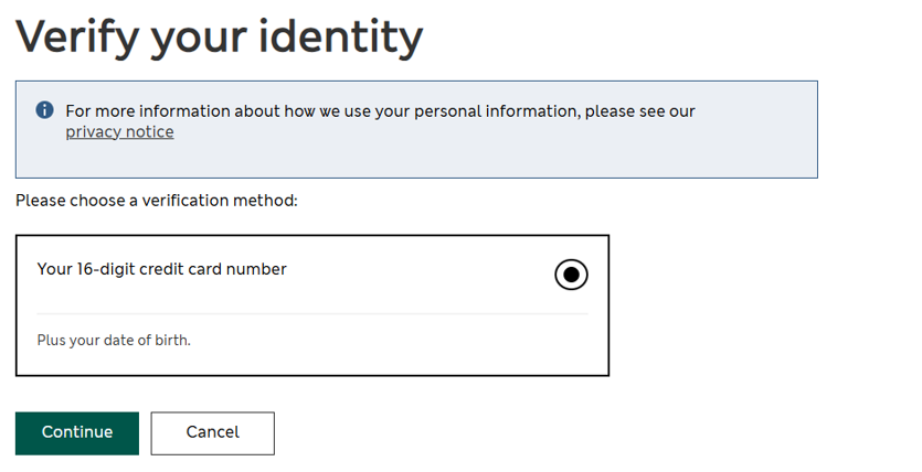 Verify your identity
