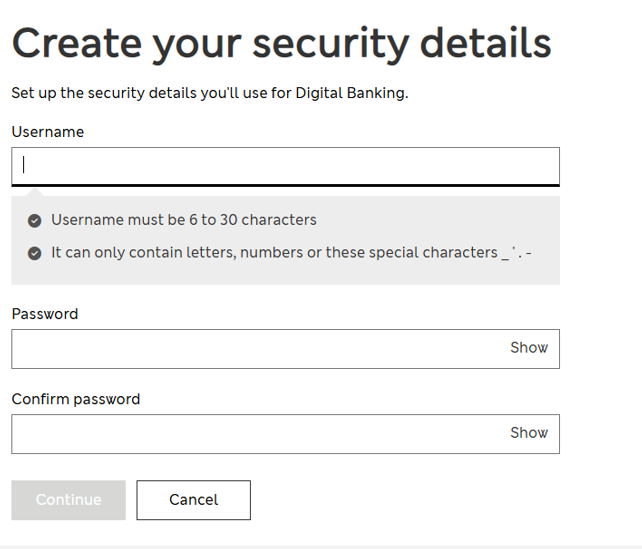 Confirm your sign in details on Internet Banking